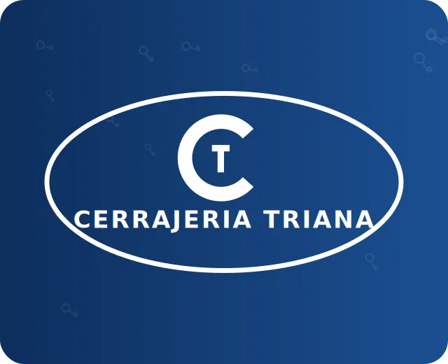 Cerrajería Triana - logo sobre fondo azul